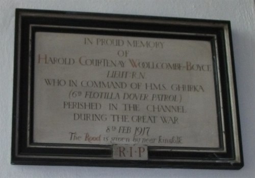 Lady Chapel Woollcombe Boyce Plaque WW1