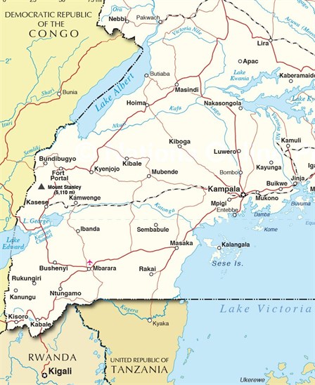 Uganda -political -map