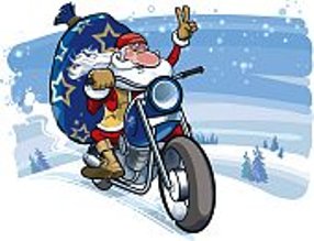 Santa On A Motorbike
