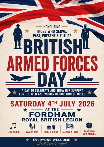 British Armed Forces Day - Saturday 4th July 2026