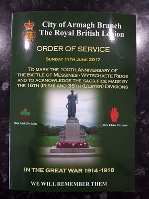 Armagh Messines Order Of Service 