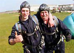 David & Mike Leggett after their skydive