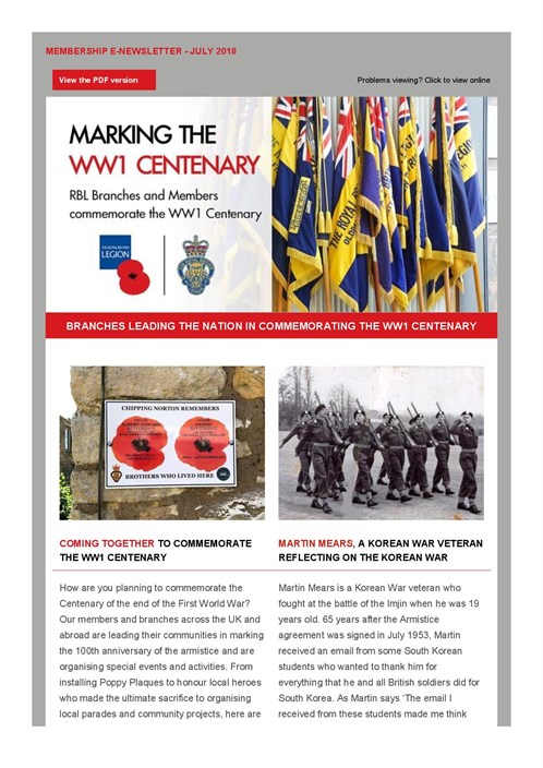 Membership E -newsletter July 2018 - Members And Branches Commemorating T ...-page -001