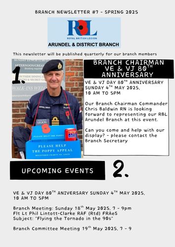 RBL ARUNDEL BRANCH NEWSLETER | SPRING 2025 -  PAGE 1