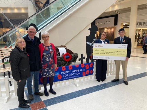 Cornmill Mill Shopping Centre - Amount raised in the centre handed over to the Darlington Branch Poppy Appeal