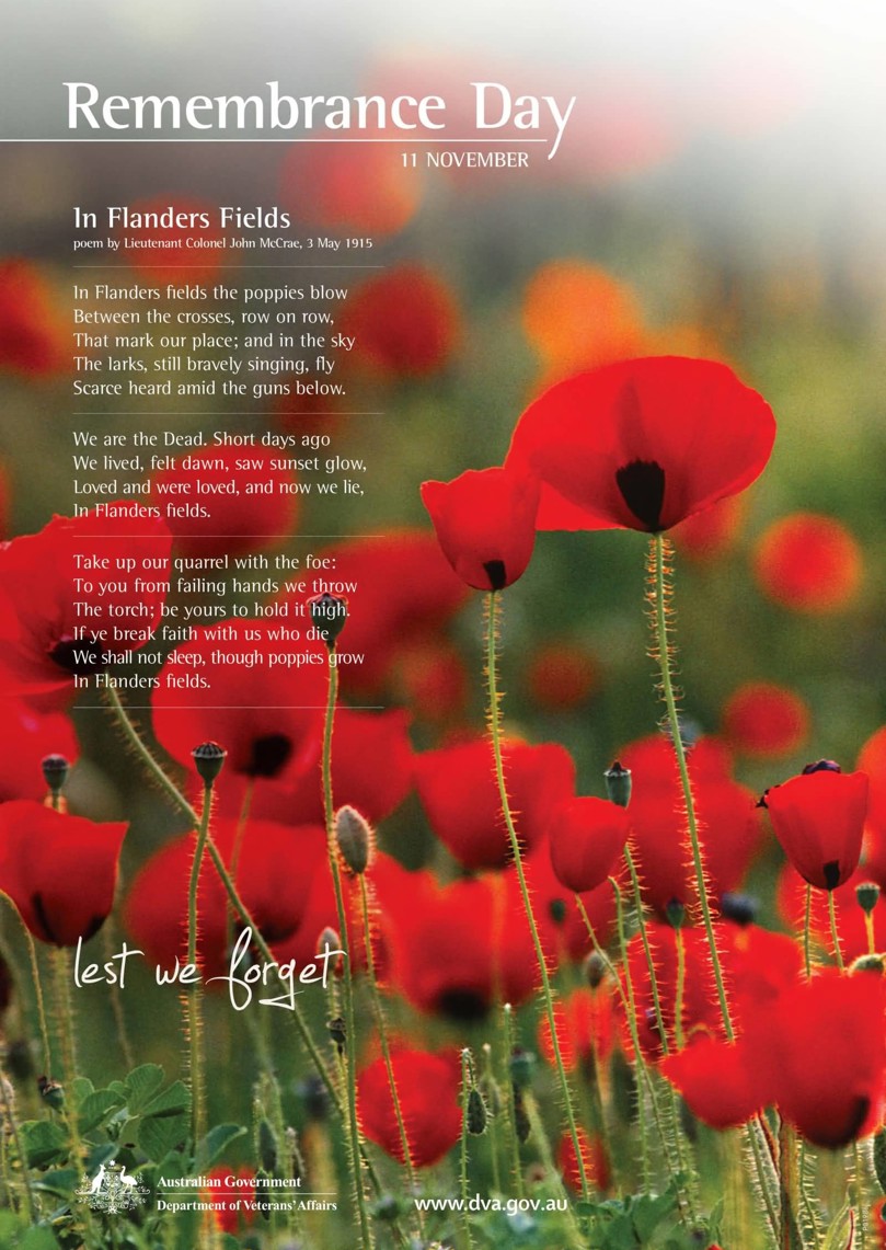 Lest we forget and In Flanders Fields