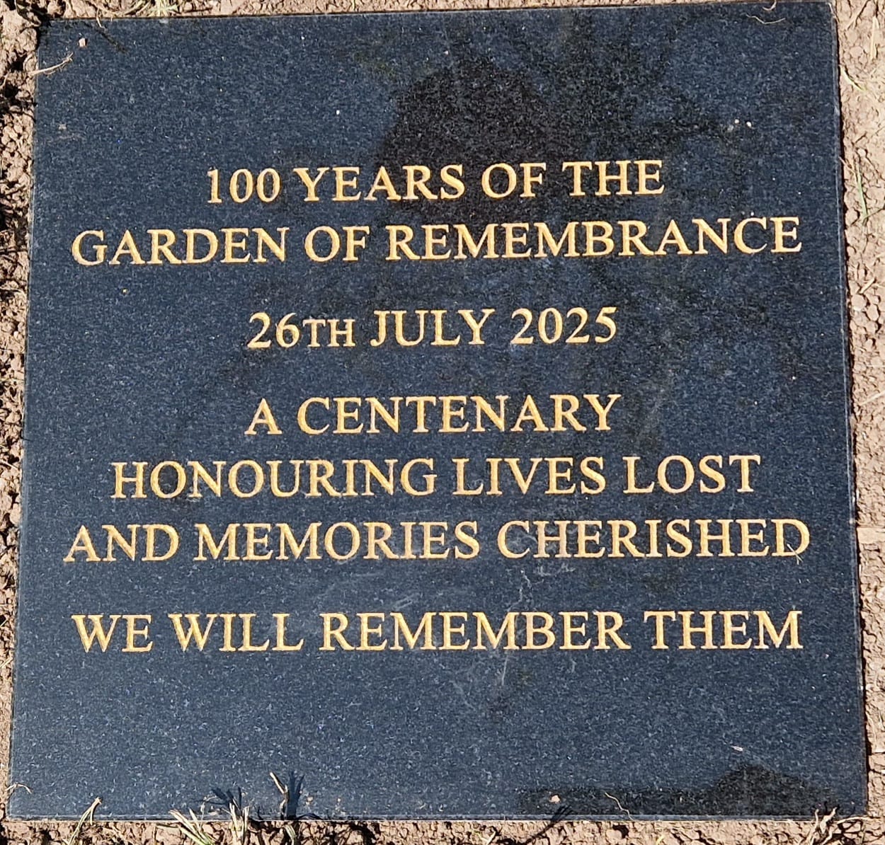 Garden of Remembrance Plaque