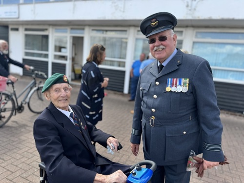 Ron Baker with Wg Cmd Glenn Mayes DL, Branch Chairman 2024-25